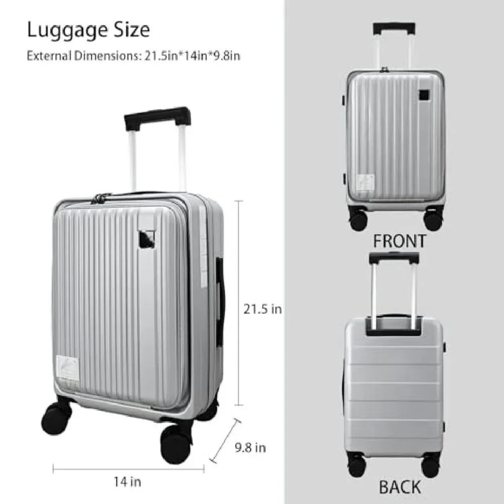 20 Inch Expandable Carry On Luggage with Laptop Compartment & TSA Lock